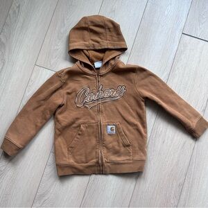 Carhartt Kids Brown Hooded Zip-Up Sweatshirt